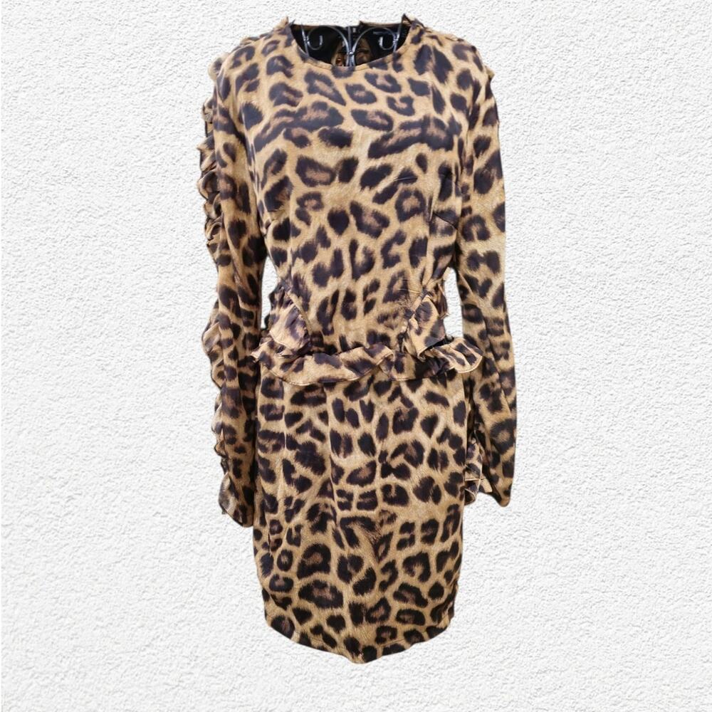 Pretty Little Thing Animal print Mini Dress  Back out Size 12